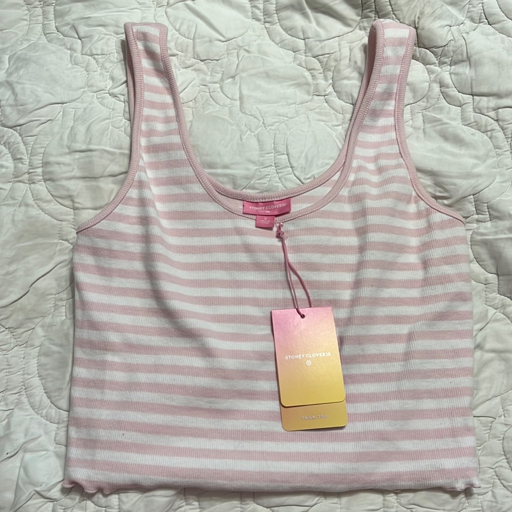 Stoney clover white and pink tank